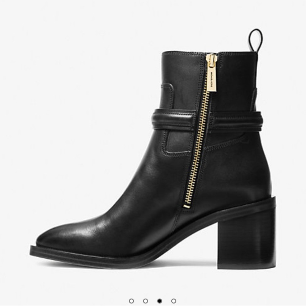 MICHAEL KORS 100% LEATHER MINDY Block Heel Bootie NEW IN BOX | MSRP $295 | S 8.5 - Picture 6 of 14
